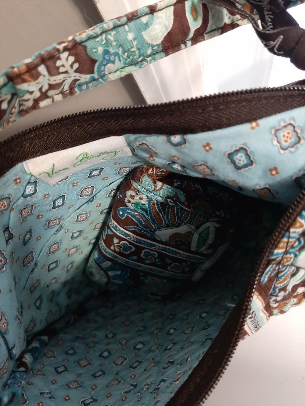 VERA BRADLEY Java Blue "Olivia" Sm Hobo Bag & Wallet 2 Pc Set - Picture 10 of 13